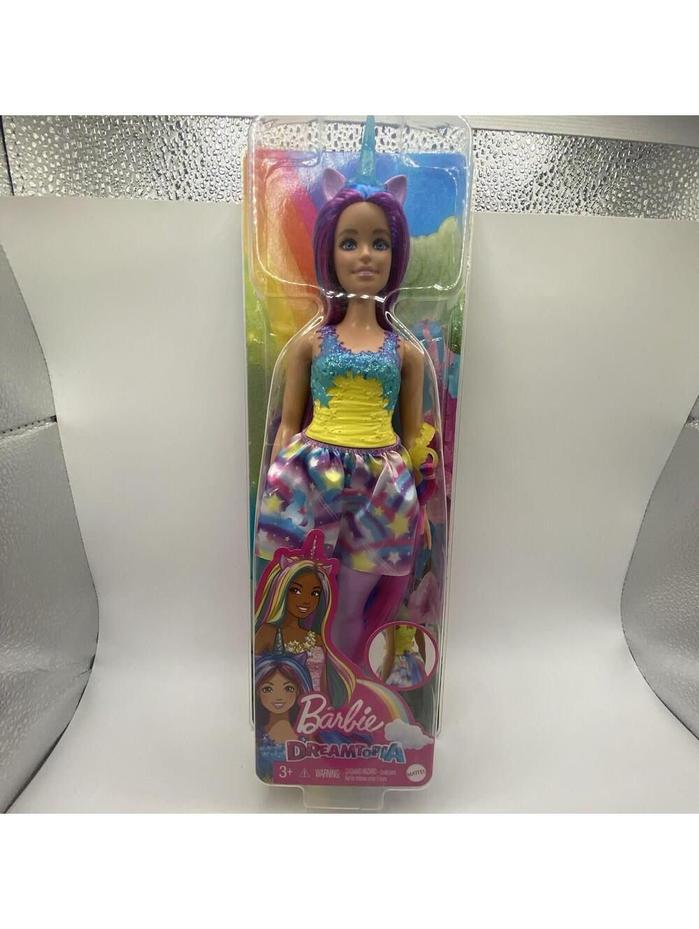 Barbie Dreamtopia UNICORN Curvy Blue Purple Hair Mattel 12" Doll HGR20